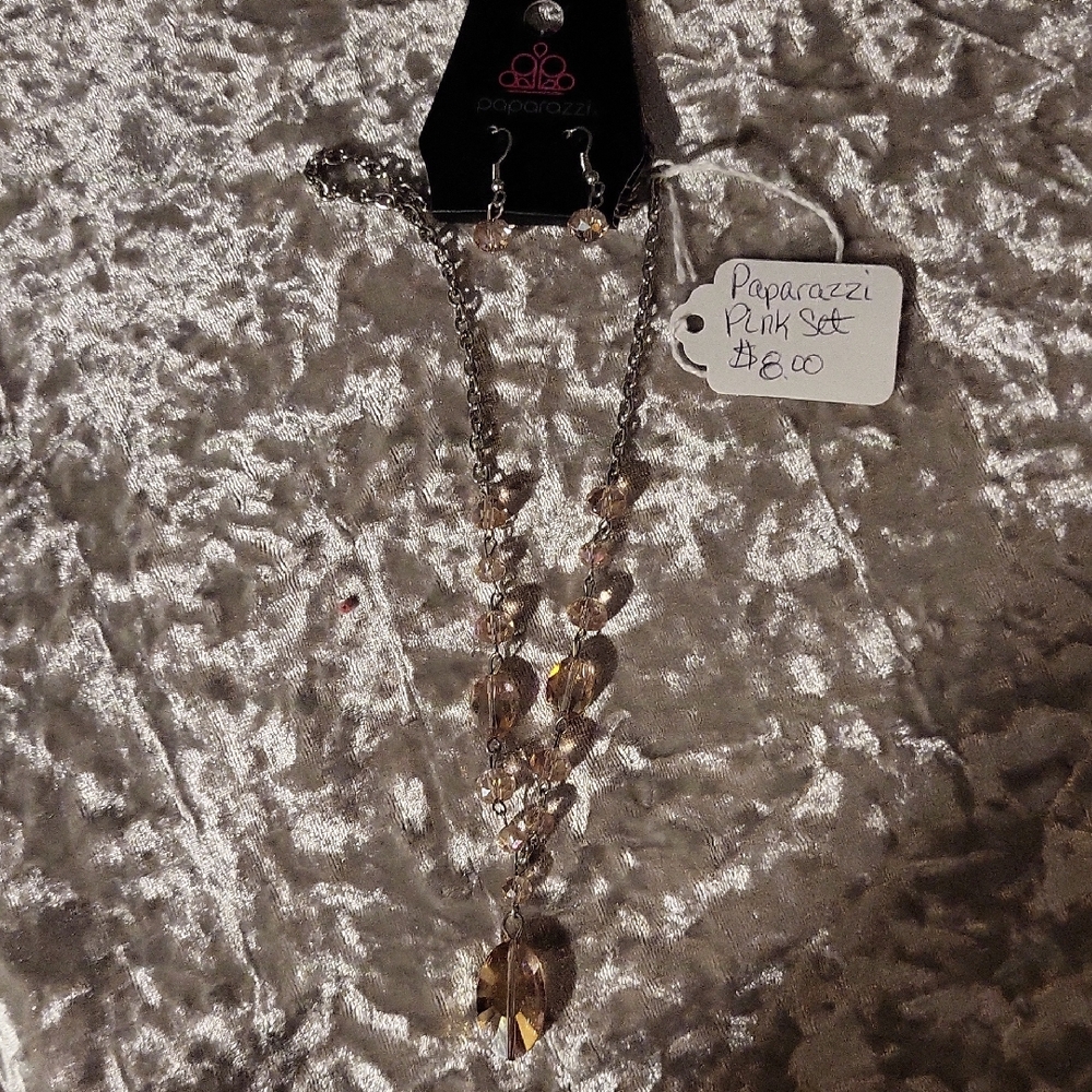 Paparazzi Pink and Silver Necklace Set
